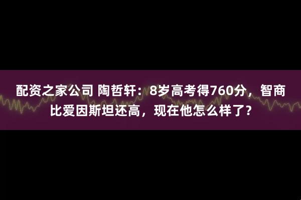 配资之家公司 陶哲轩：8岁高考得760分，智商比爱因斯坦还高，现在他怎么样了？